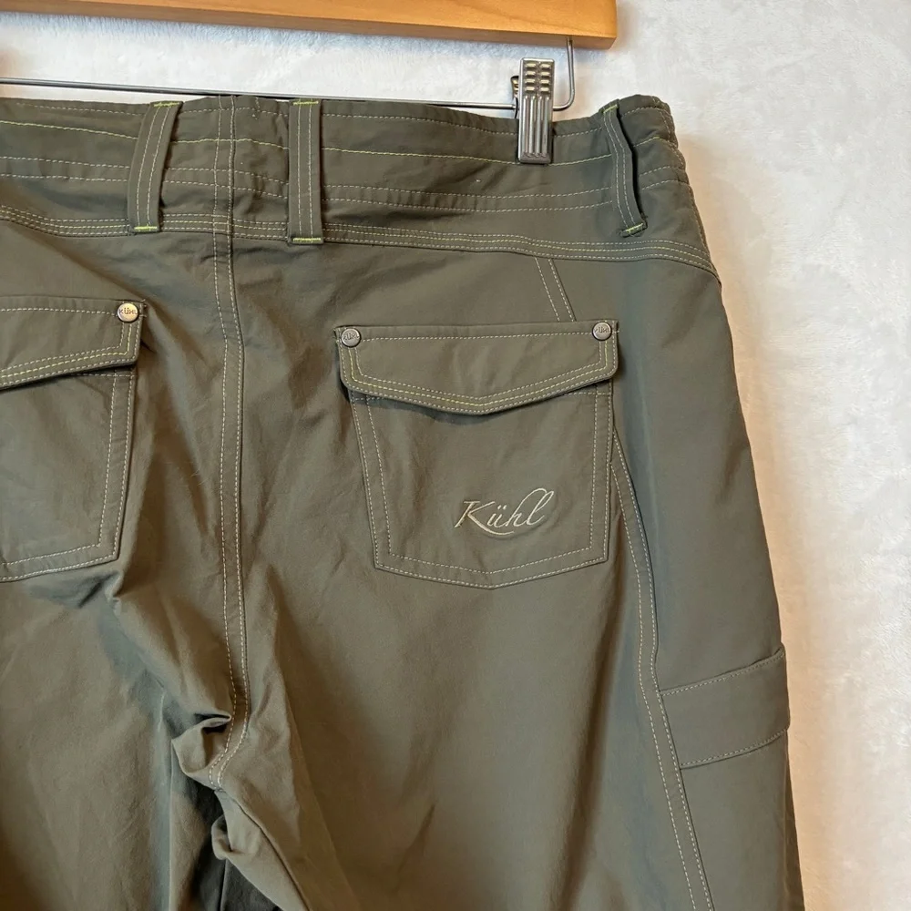 KUHL womens green Anika Convertible Soft-Shell Pants zip‎ off to shorts size 14 - Picture 9 of 13